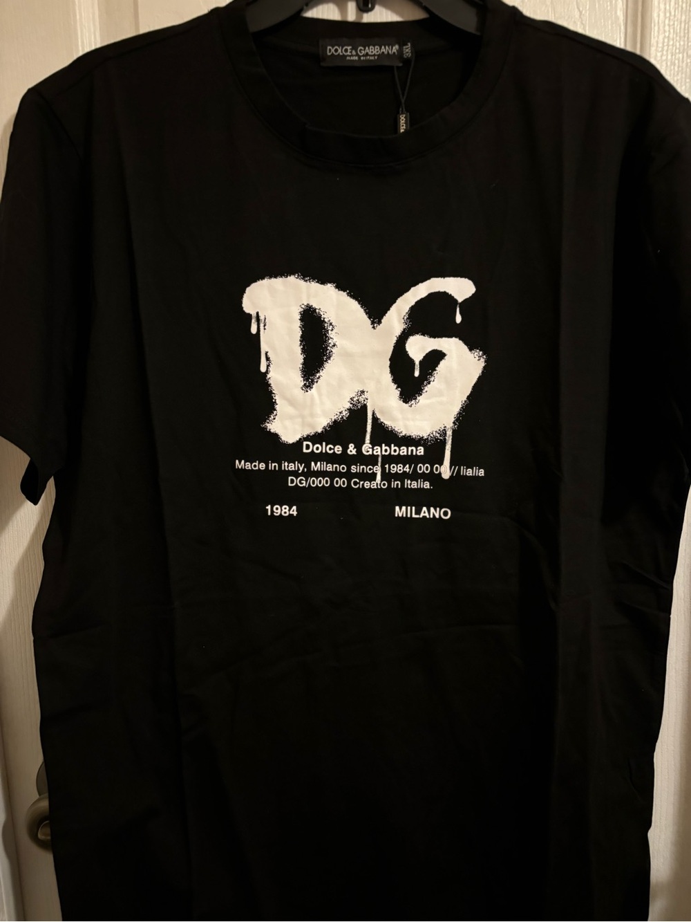 NWT Inspired Designer Black Shirt w/ White Drip DG Logo 3XL